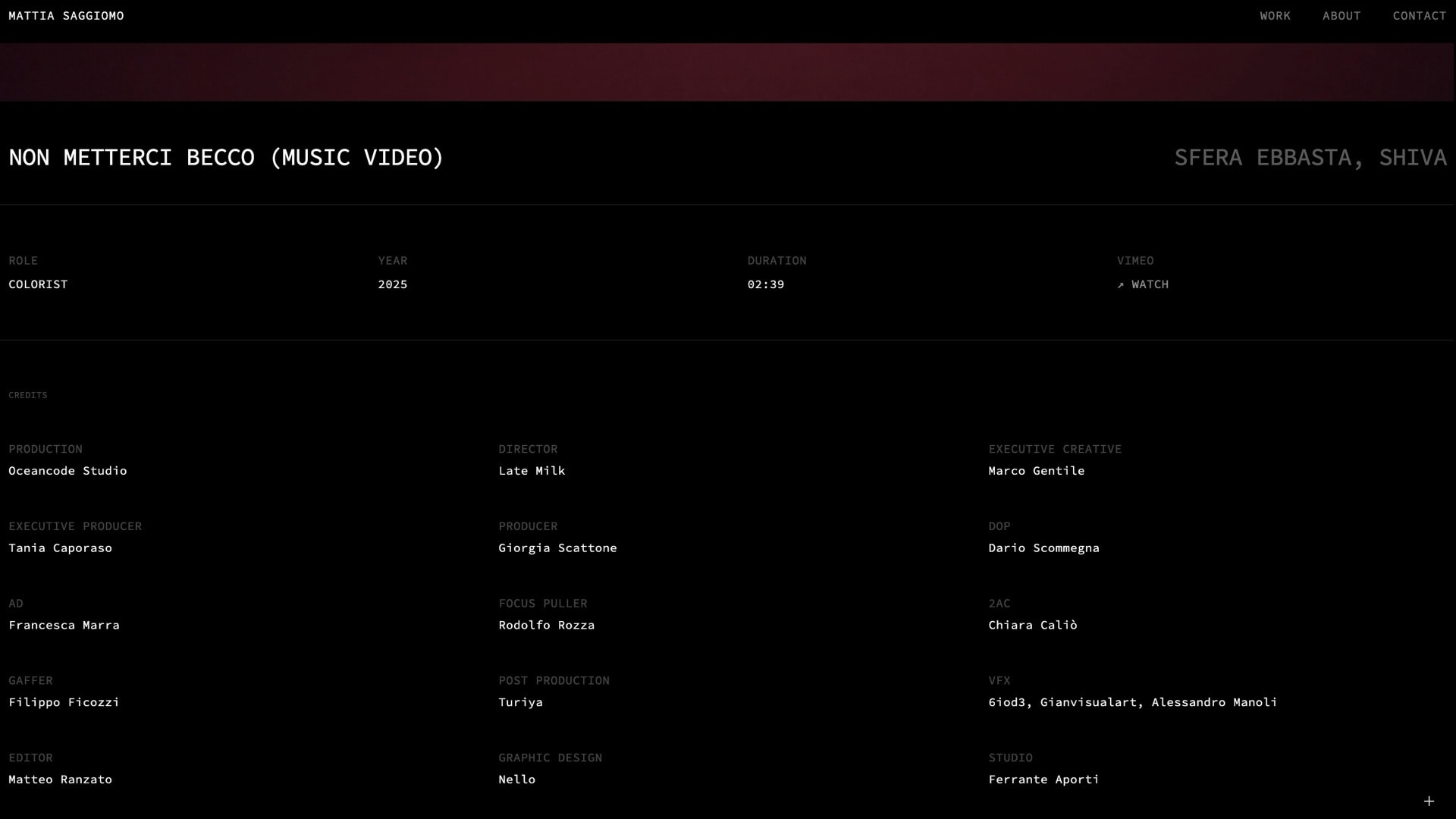 Project detail — credits